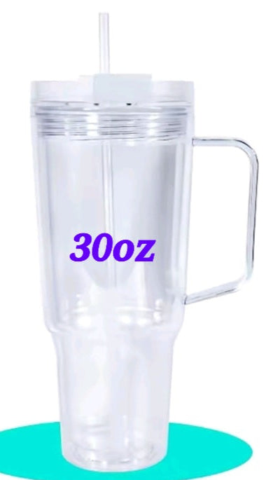 30oz Acrylic Snowglobe Tumbler w/handle