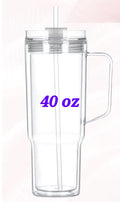 40oz Acrylic Snowglobe Tumbler w/handle